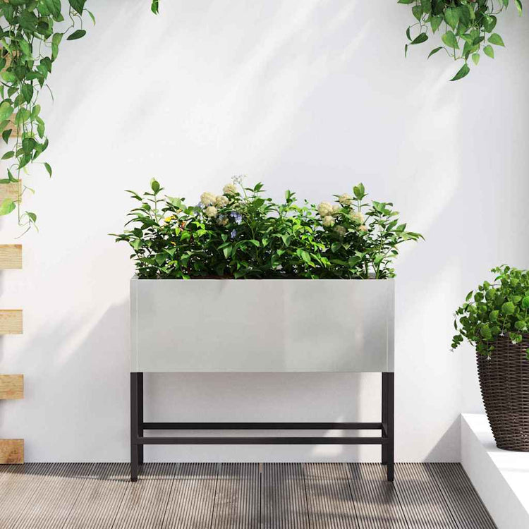 Vidaxl jardinière surélevée argent 60 x 26 x 45 cm acier inoxydable