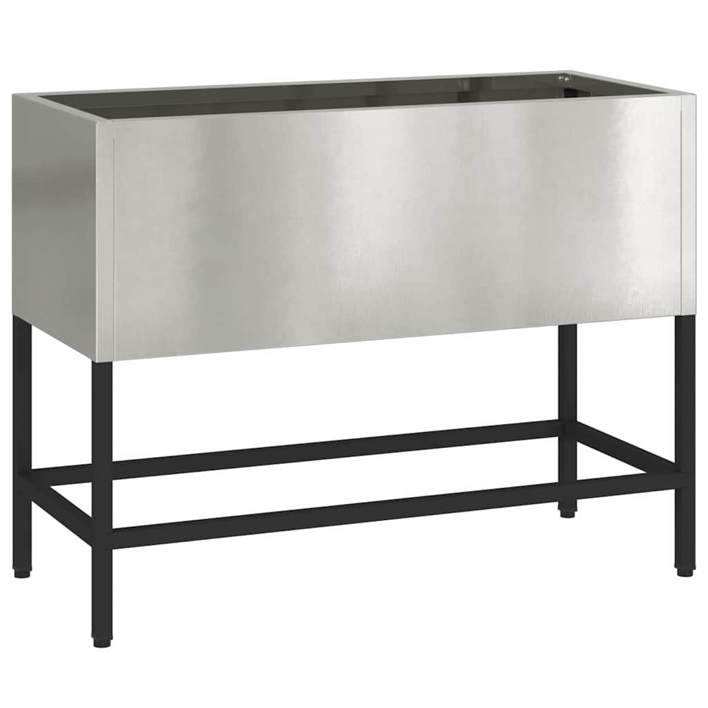 Vidaxl jardinière surélevée argent 60 x 26 x 45 cm acier inoxydable