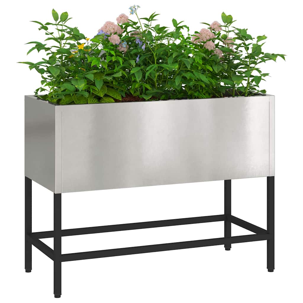 Vidaxl jardinière surélevée argent 60 x 26 x 45 cm acier inoxydable