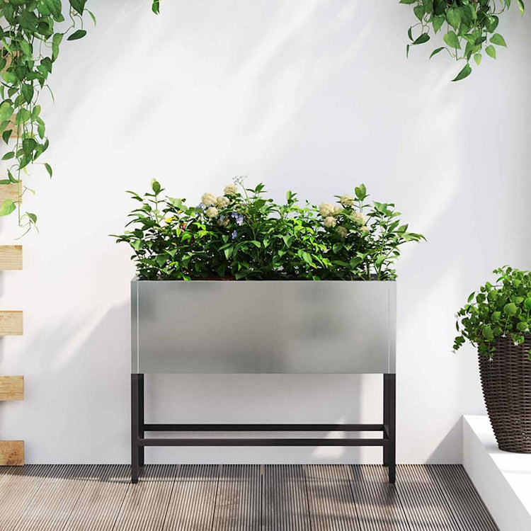 Vidaxxl jardinière surélevée argent 60 x 26 x 45 cm