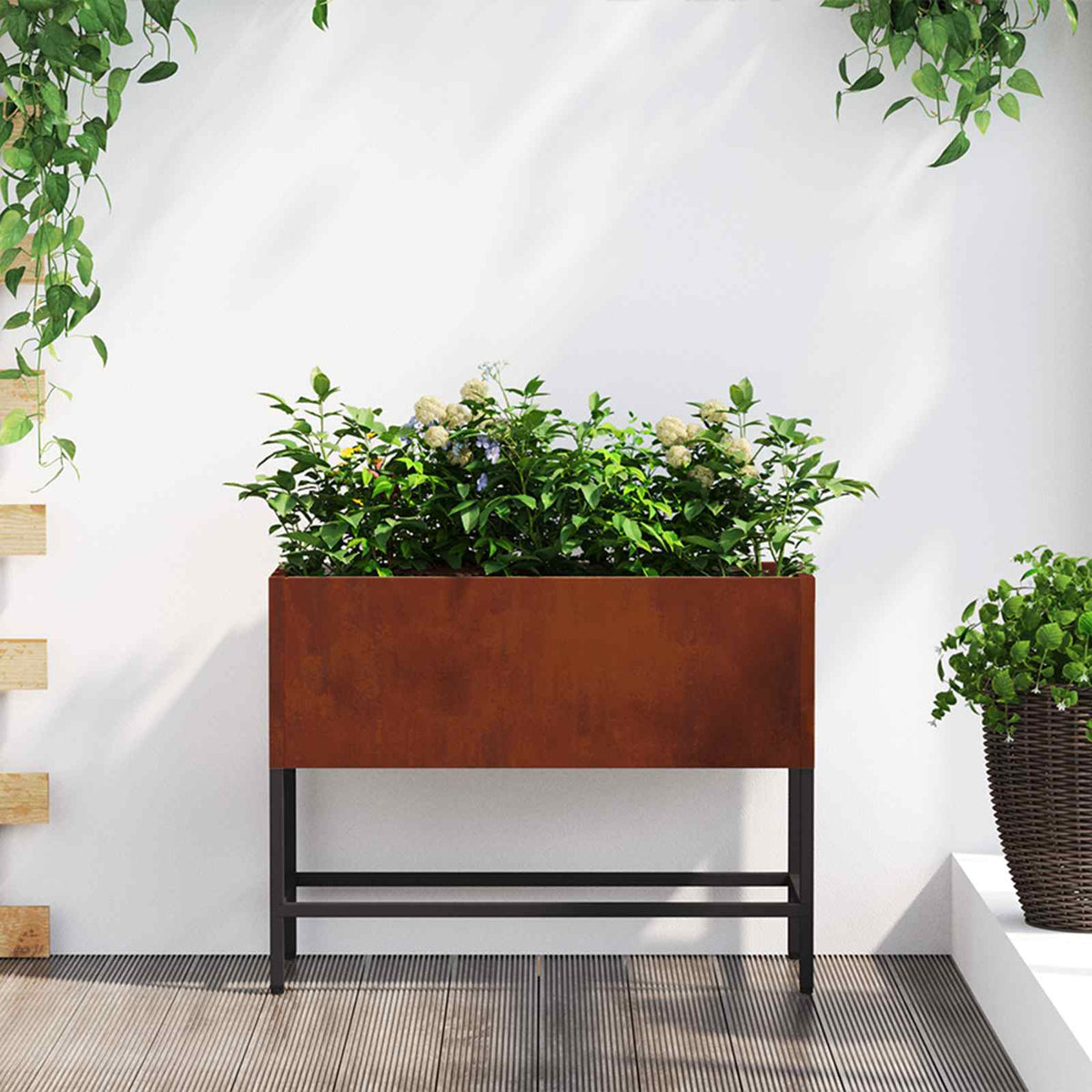 Vidaxl jardinière surélevée rouillé 60 x 26 x 45 cm acier corten