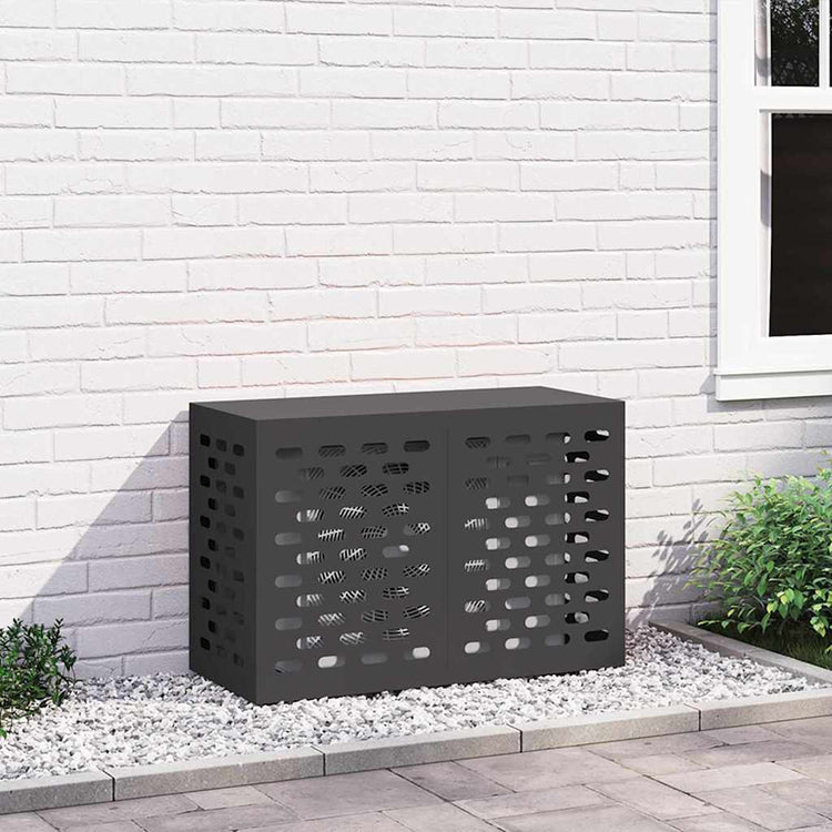 VidaXL couvercle de climatiseur noir 90 x 40 x 60 cm acier