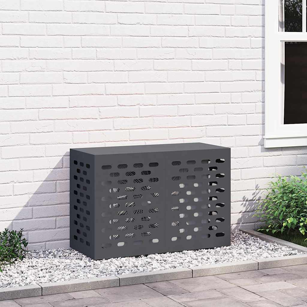 Vidaxxl housse de climatiseur anthracite 90 x 40 x 60 cm acier