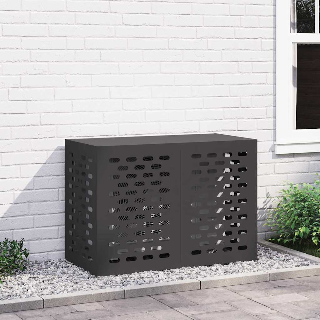 Vidaxx couvercle de climatiseur noir 100 x 50 x 70 cm acier
