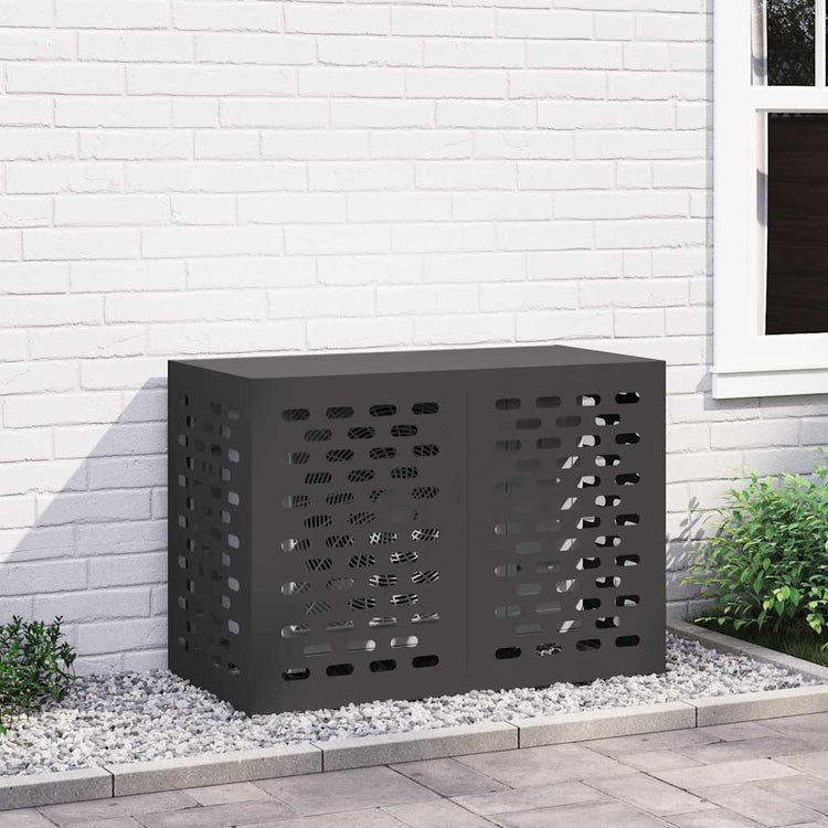 Vidaxx couvercle de climatiseur noir 100 x 50 x 70 cm acier