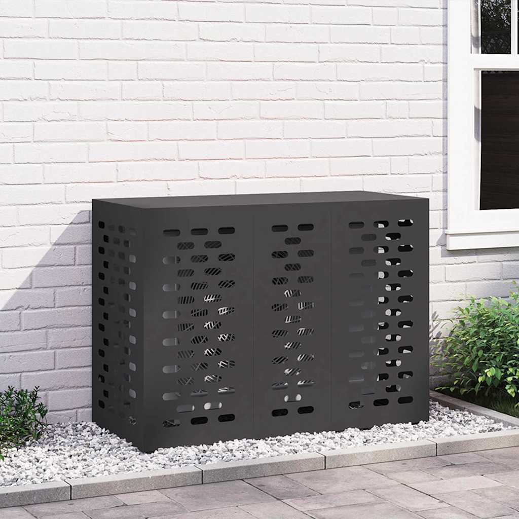 Vidaxx couvercle de climatiseur noir 110 x 50 x 80 cm acier