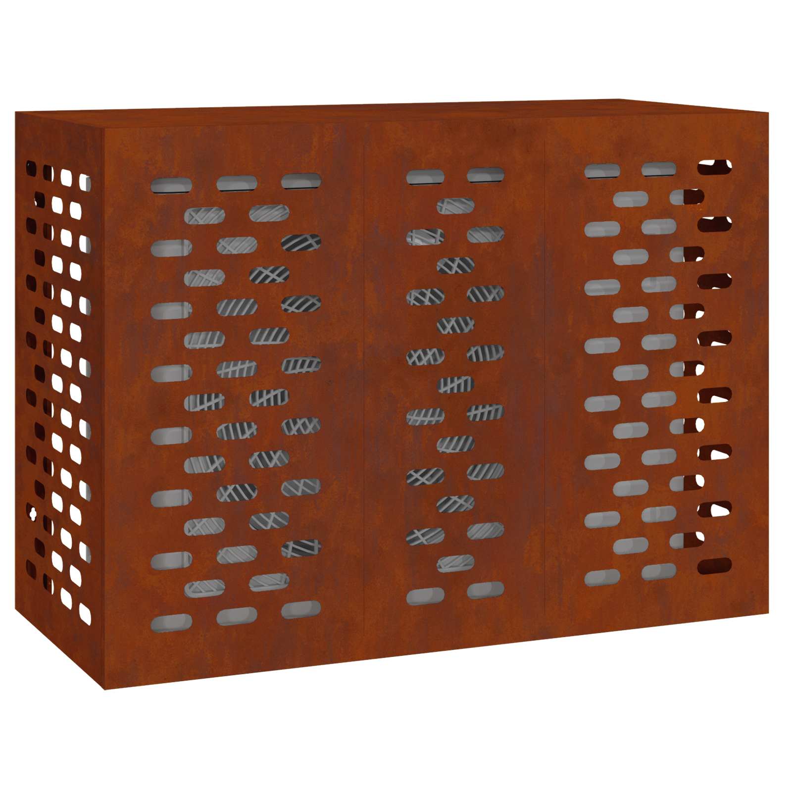 Vidaxxl couvercle de climatiseur rouillé 110 x 50 x 80 cm acier corten