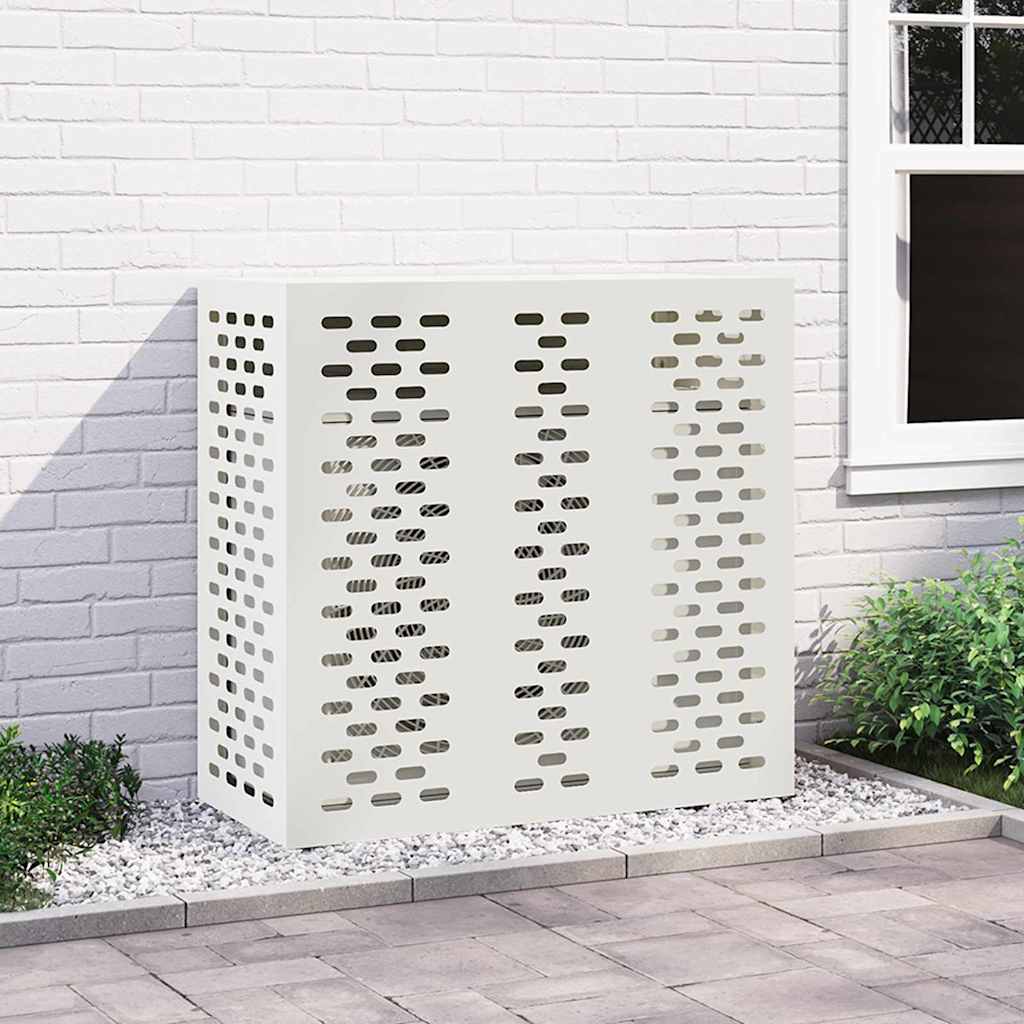 Vidaxxl couvercle de climatiseur blanc 110 x 50 x 105 cm acier