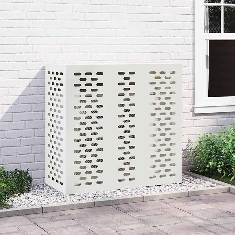 Vidaxxl couvercle de climatiseur blanc 110 x 50 x 105 cm acier