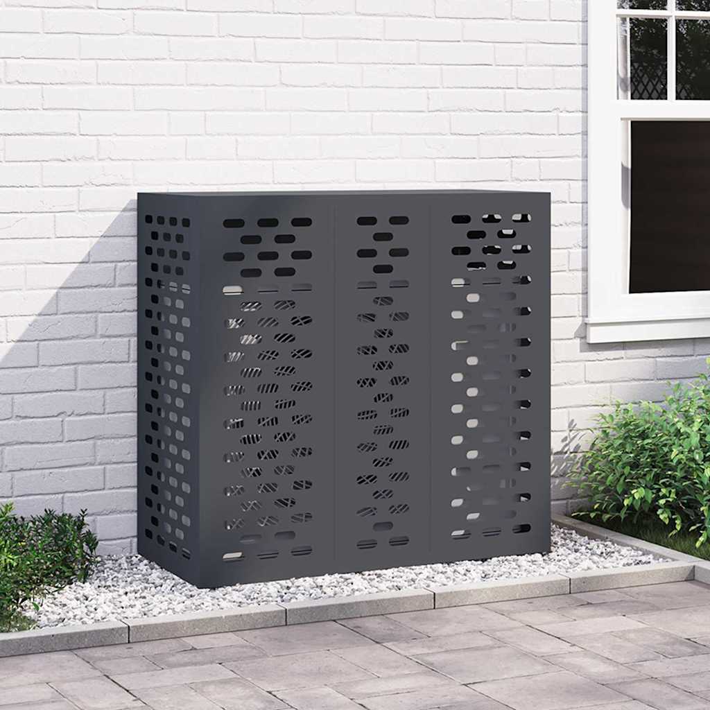 Vidaxxl housse de climatiseur anthracite 110 x 50 x 105 cm acier
