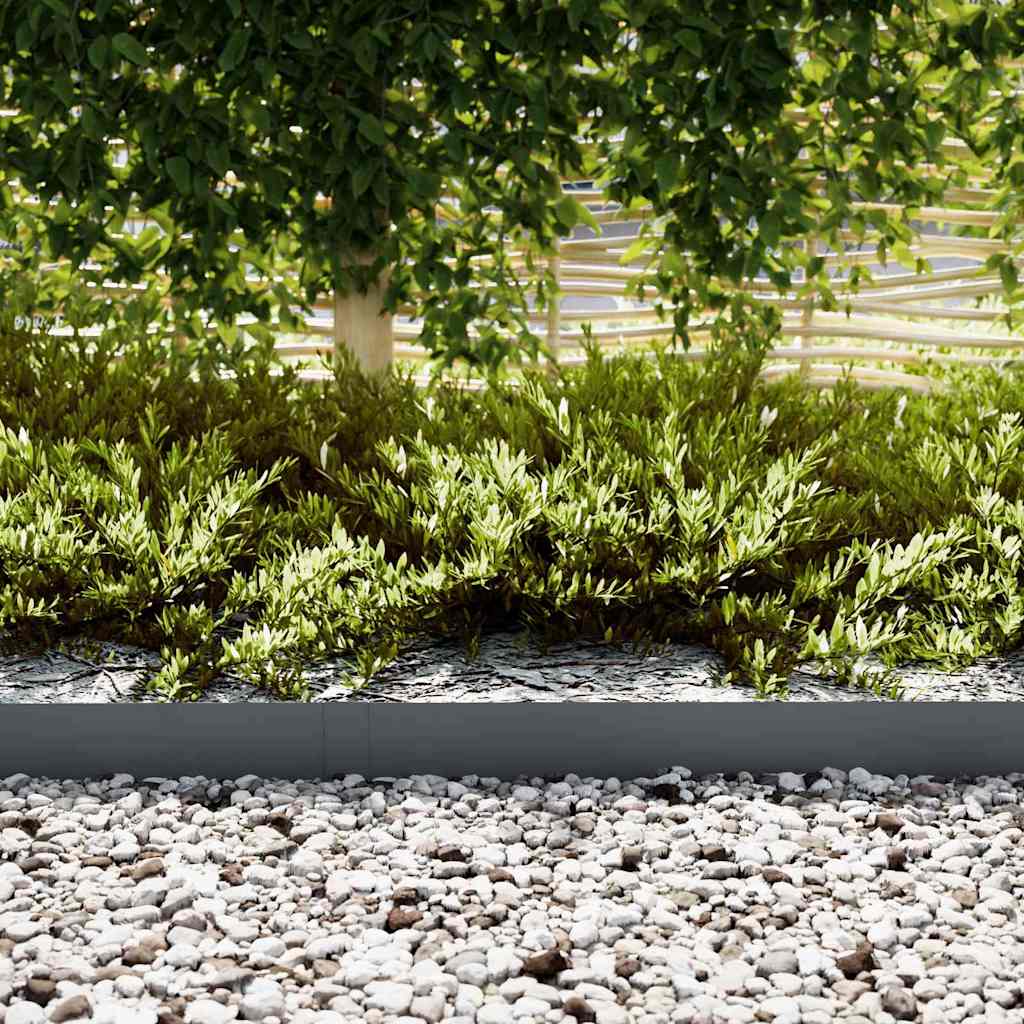 Vidaxl bordure de jardin 20 pcs anthracite 100 x 0,05 x 20 cm acier laminé à froid