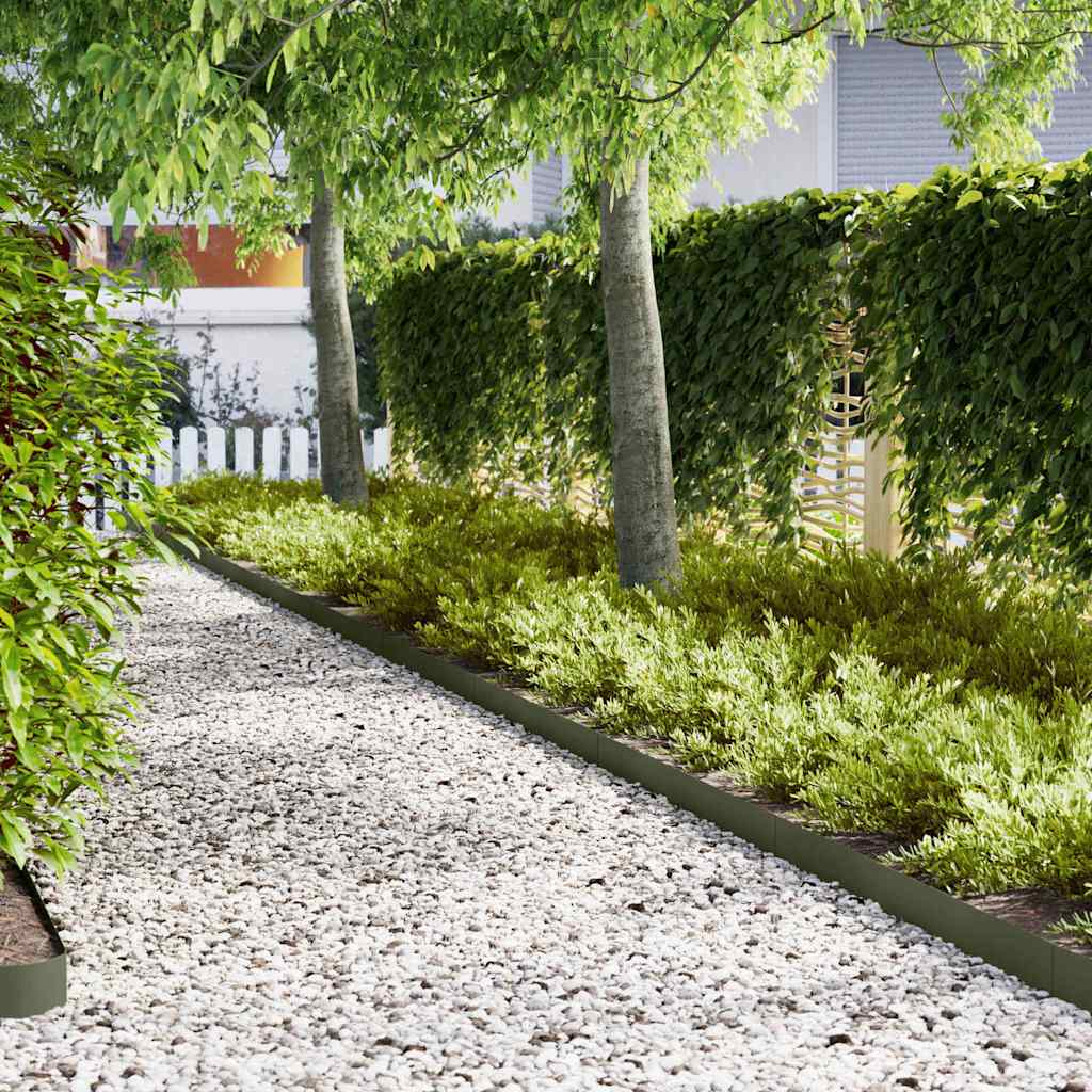 Vidaxl bordure de jardin 10 pcs vert olive 100 x 0,05 x 20 cm