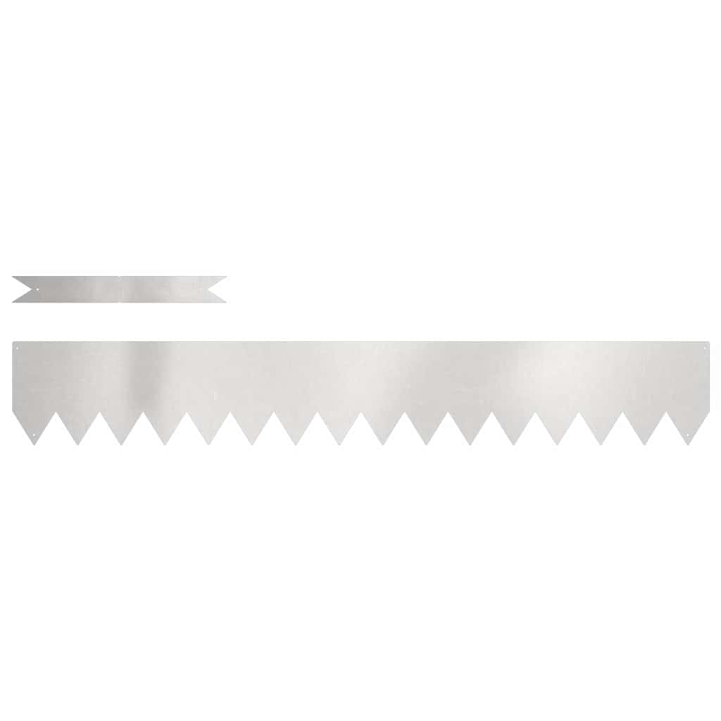 Vidaxxl bordure de jardin 20 pcs argent 100 x 0,05 x 20 cm acier inoxydable
