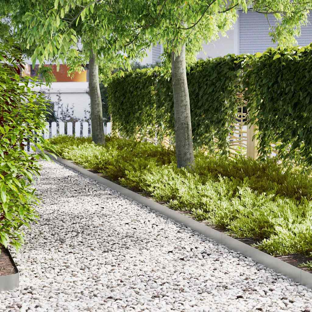 Vidaxl bordure de jardin 30 pcs argent 100 x 0,05 x 20 cm acier galvanisé