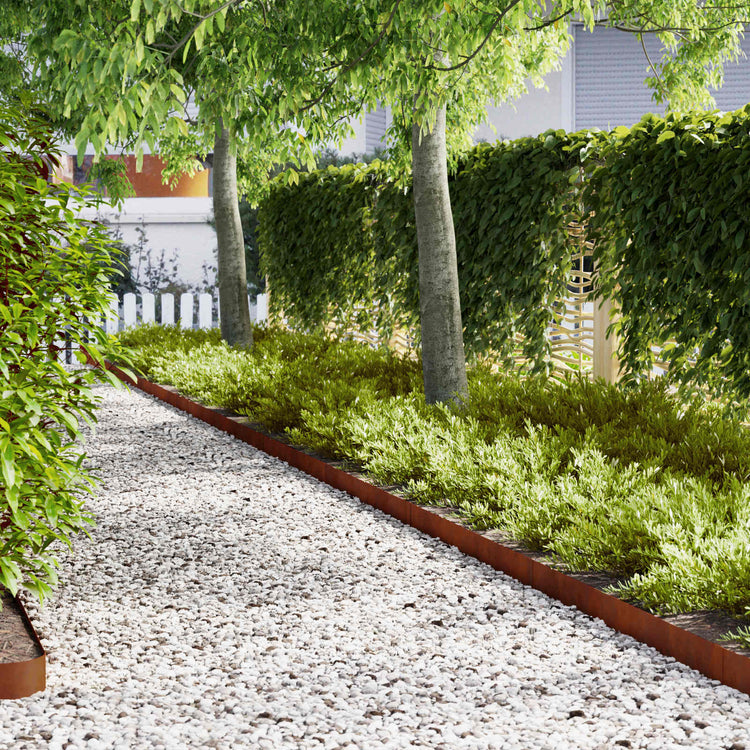 Vidaxl bordure de jardin 30 pcs marron 100 x 0,05 x 20 cm acier corten