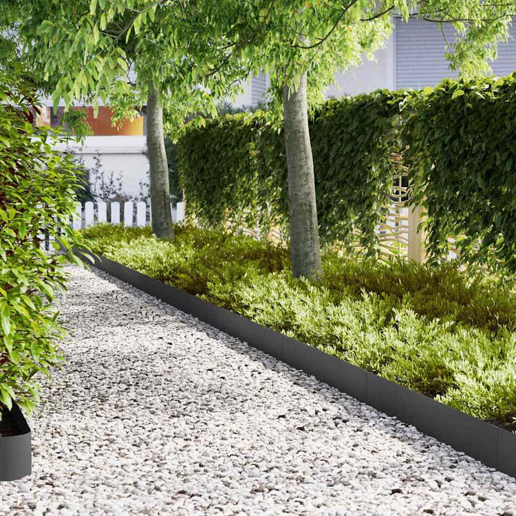 Vidaxl bordure de jardin 20 pcs noir 100 x 0,05 x 20 cm acier laminé à froid