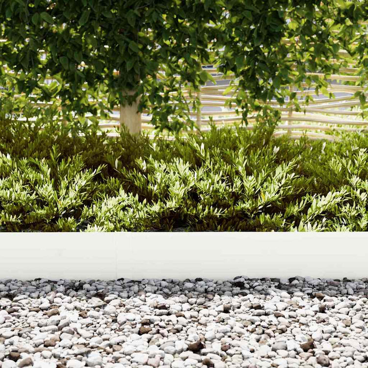Vidaxl bordure de jardin 30 pcs blanc 100 x 0,05 x 20 cm acier laminé à froid