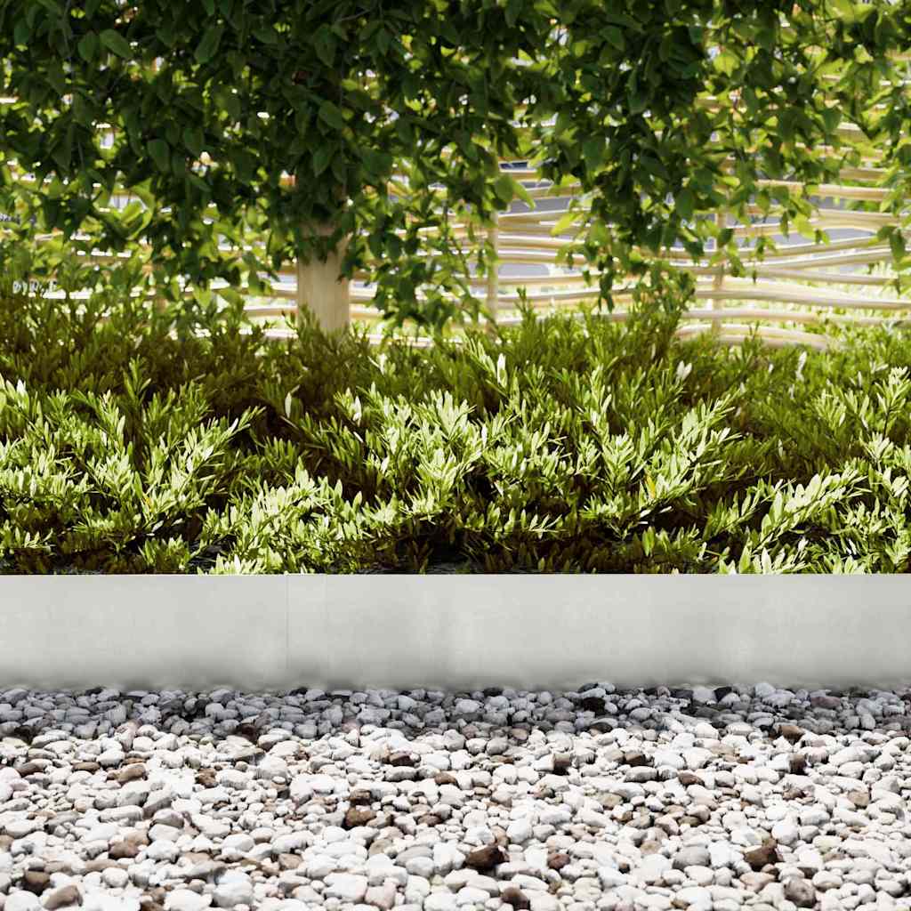 Vidaxxl bordure de jardin 20 pcs argent 100 x 0,05 x 20 cm acier inoxydable