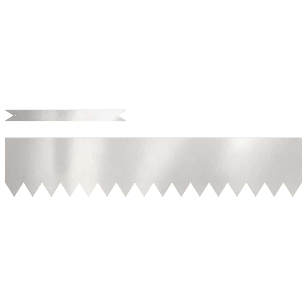 VidaXL bordure de jardin 30 pcs argent 100 x 0,05 x 20 cm acier inoxydable