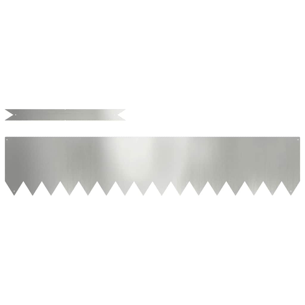 Vidaxl bordure de jardin 20 pcs argent 100 x 0,05 x 20 cm acier galvanisé