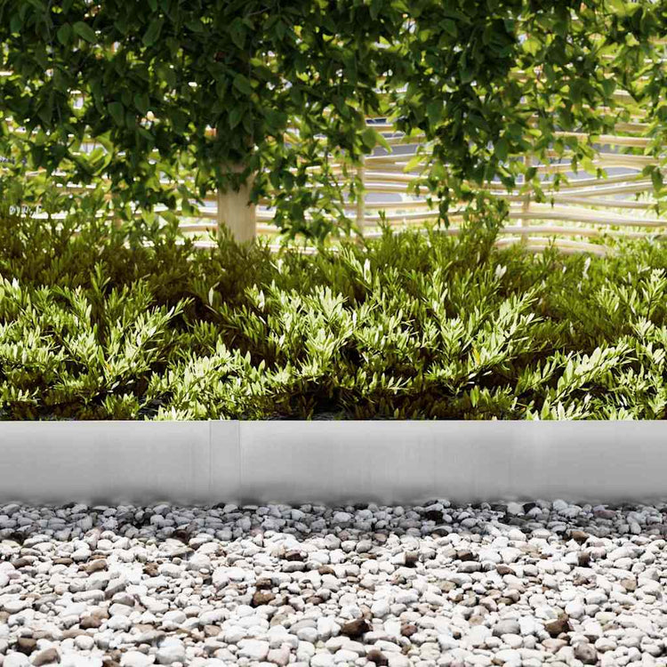 Vidaxl bordure de jardin 30 pcs argent 100 x 0,05 x 20 cm acier galvanisé