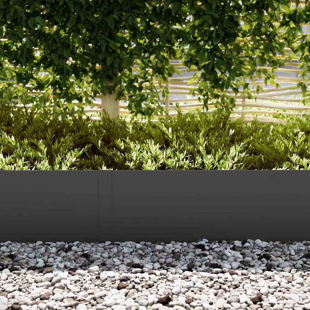 Vidaxl bordure de jardin 10 pcs noir 100 x 0,05 x 20 cm acier laminé à froid