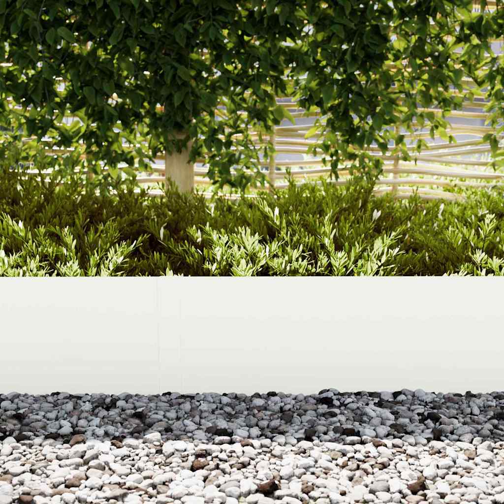 Vidaxl bordure de jardin 20 pcs blanc 100 x 0,05 x 20 cm acier laminé à froid