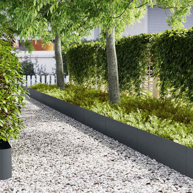 Vidaxl bordure de jardin 10 pcs anthracite 100 x 0,05 x 20 cm acier laminé à froid