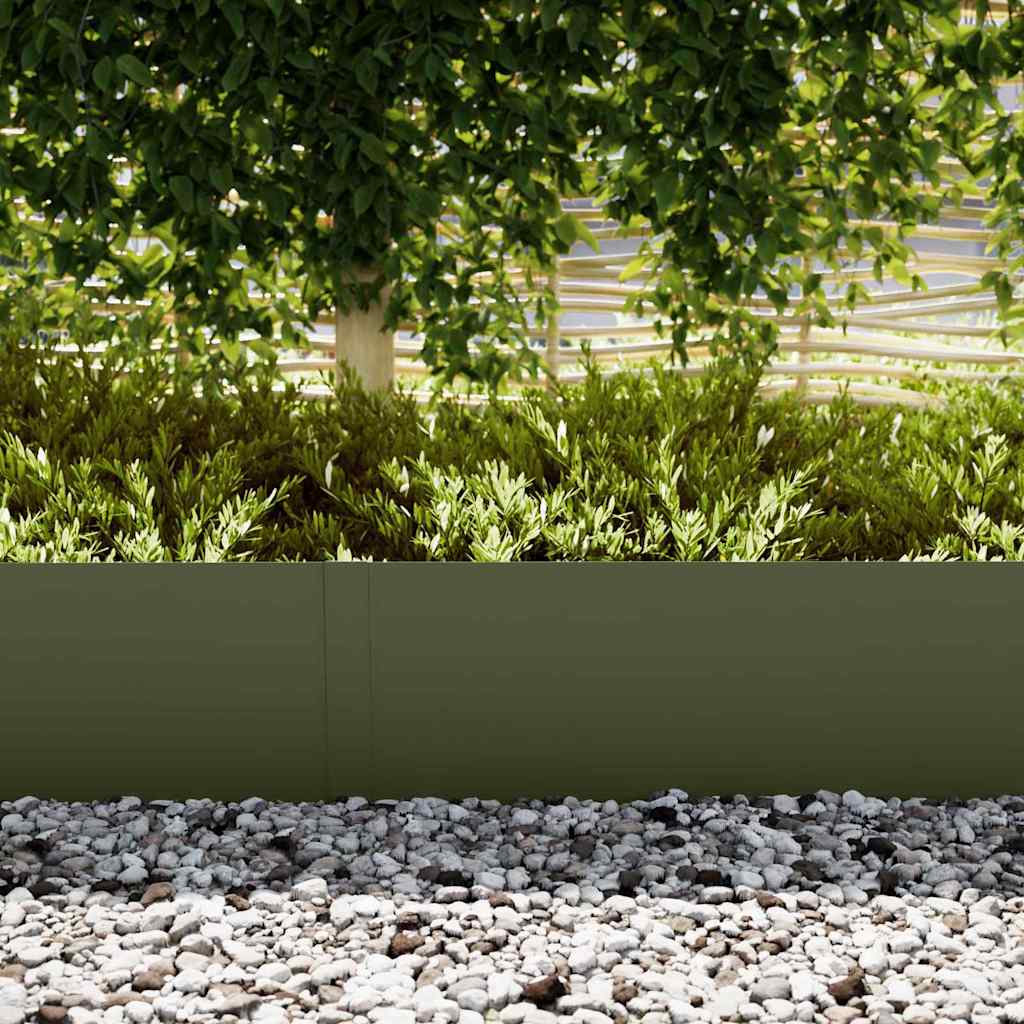 Vidaxl bordure de jardin 10 pcs vert olive 100 x 0,05 x 20 cm