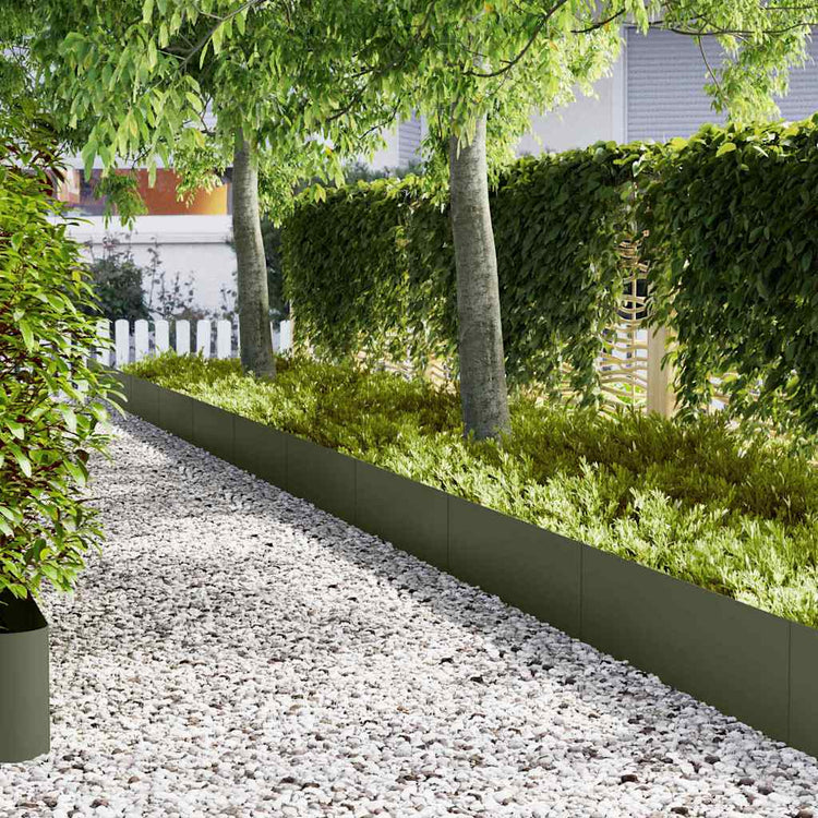 Vidaxl bordure de jardin 10 pcs vert olive 100 x 0,05 x 20 cm