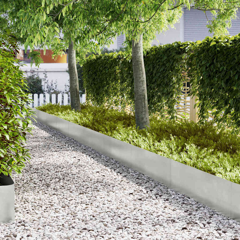 Vidaxxl bordure de jardin 10 pcs argent 100 x 0,05 x 20 cm acier inoxydable