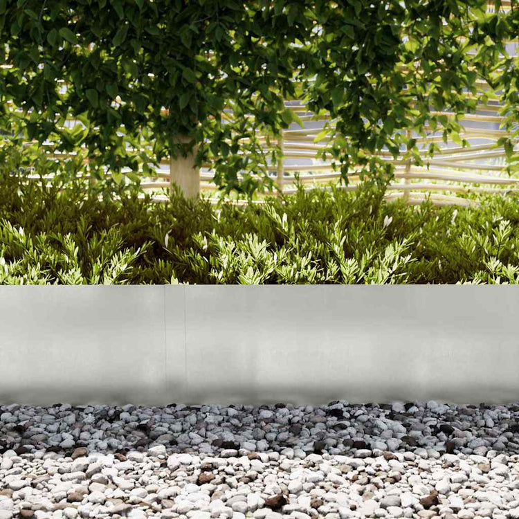 Vidaxxl bordure de jardin 20 pcs argent 100 x 0,05 x 20 cm acier inoxydable