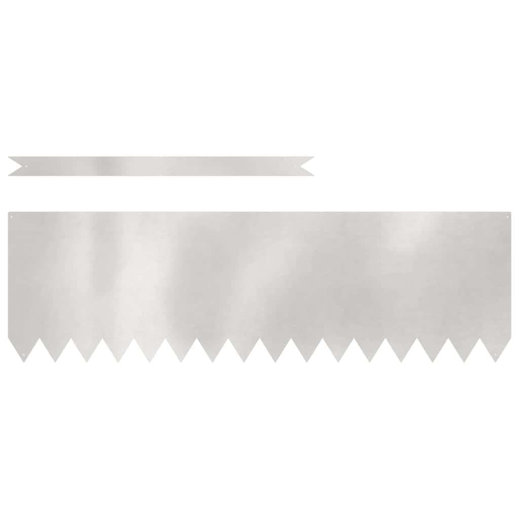 Vidaxxl bordure de jardin 20 pcs argent 100 x 0,05 x 20 cm acier inoxydable