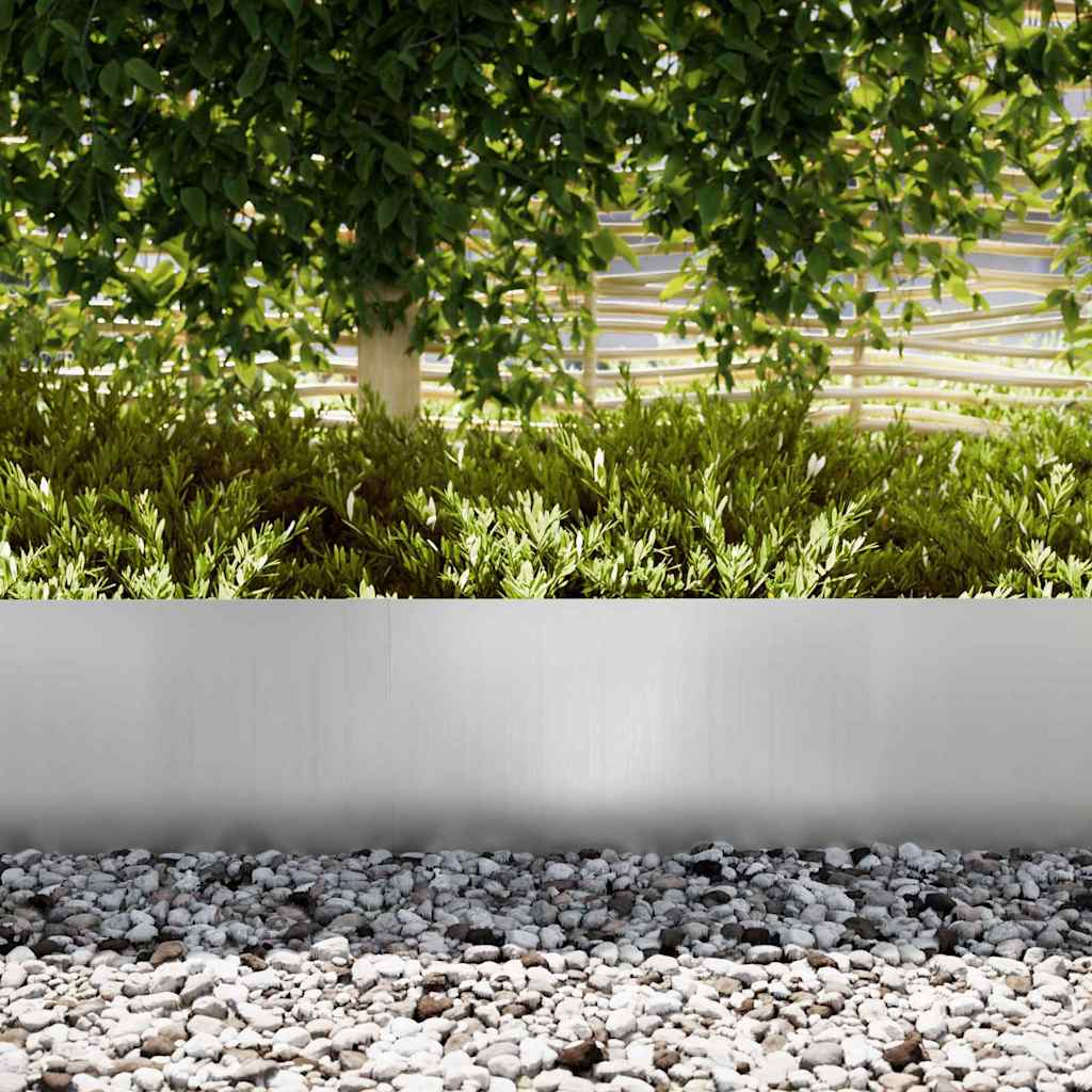 Vidaxl bordure de jardin 10 pcs argent 100 x 0,05 x 20 cm acier galvanisé