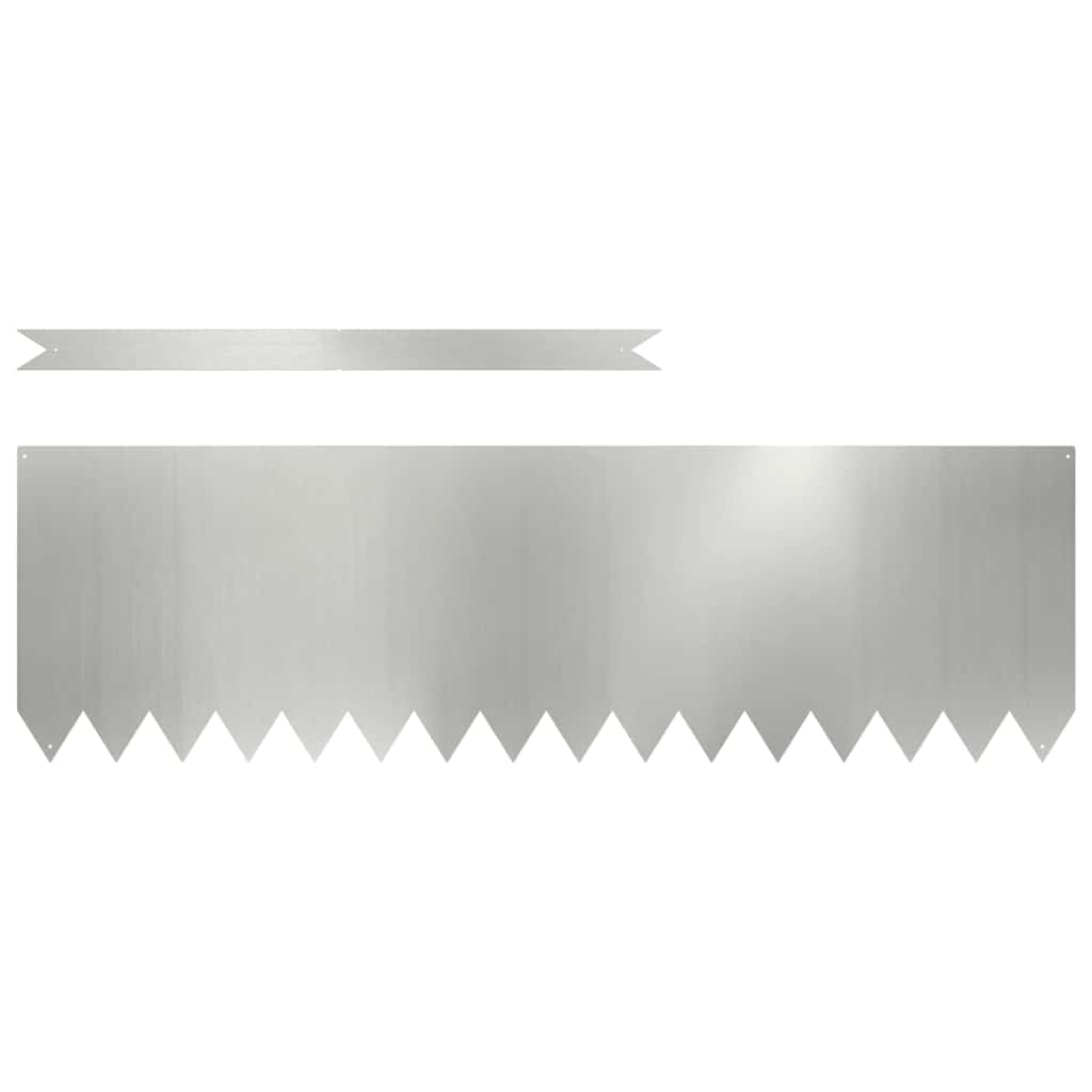 Vidaxl bordure de jardin 10 pcs argent 100 x 0,05 x 20 cm acier galvanisé