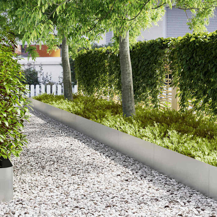 Vidaxl bordure de jardin 20 pcs argent 100 x 0,05 x 20 cm acier galvanisé