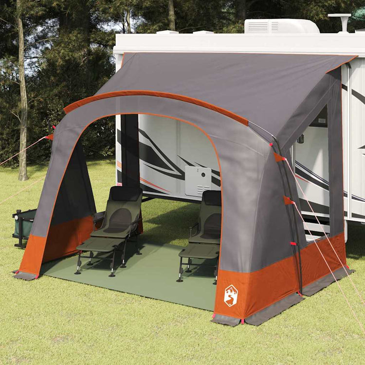 Tente caravane Vidaxx avec toit gris et orange 252 x 245 x 245 cm