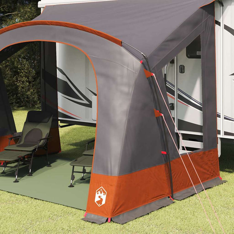 Tente caravane Vidaxx avec toit gris et orange 252 x 245 x 245 cm