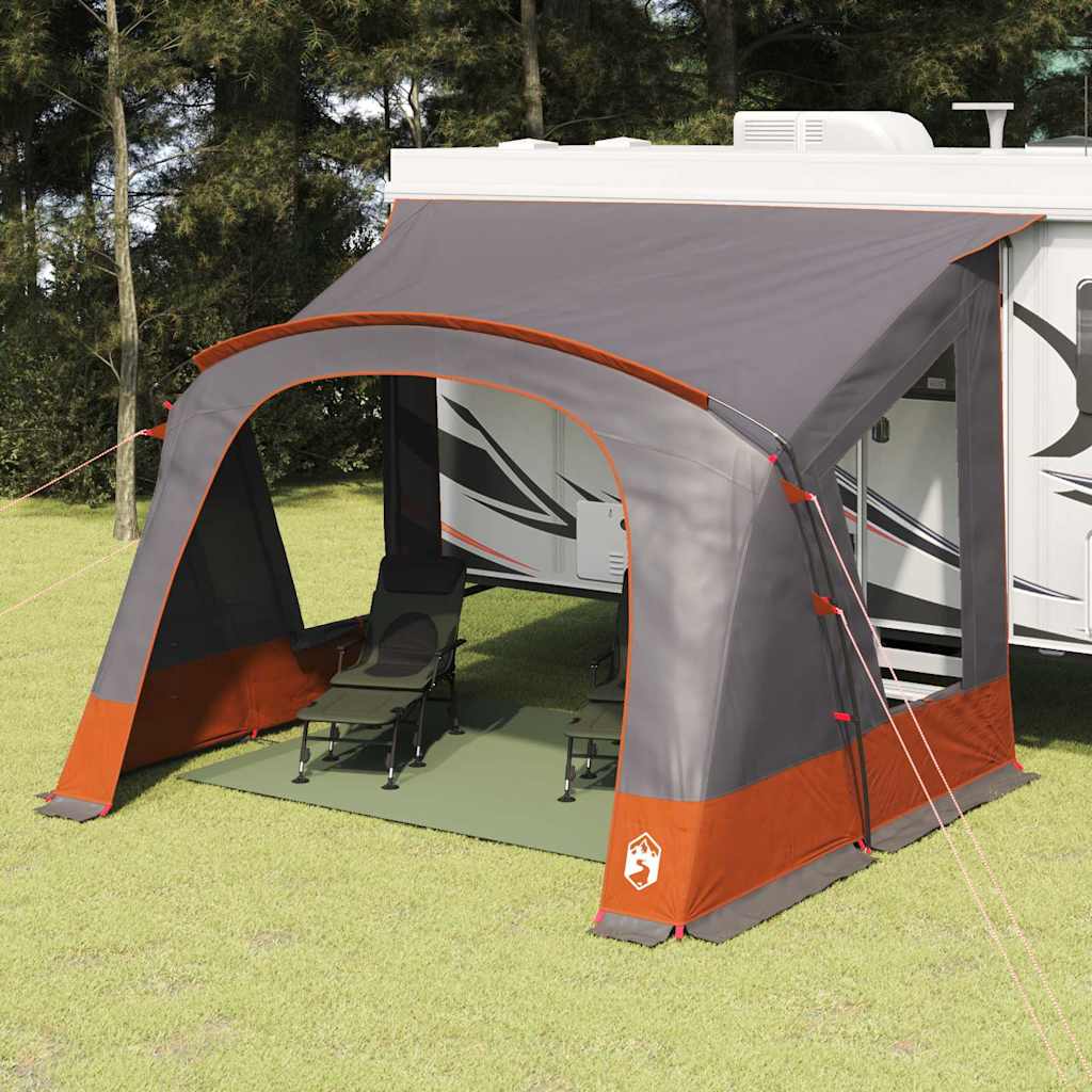 Tente caravane Vidaxx avec toit gris et orange 410 x 275 x 245 cm