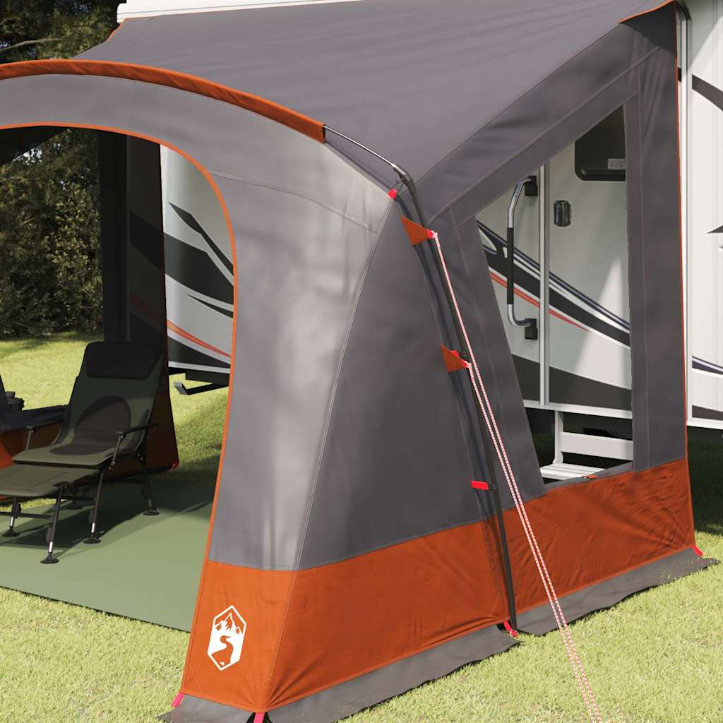 Tente caravane Vidaxx avec toit gris et orange 410 x 275 x 245 cm