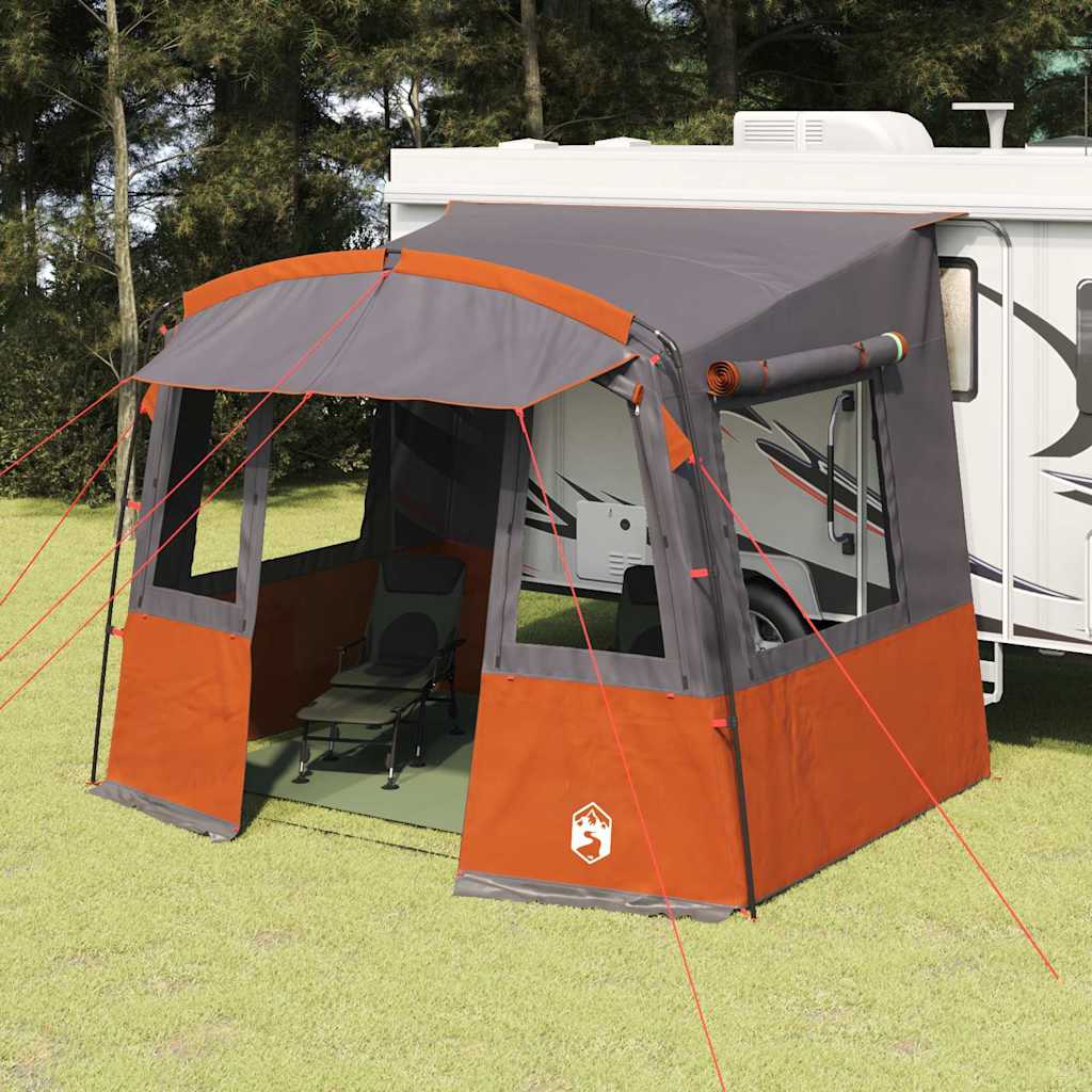 Tente hayon Vidaxx pour caravane gris et orange 352 x 250 x 240 cm