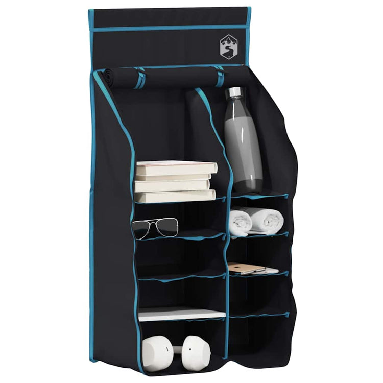 Vidaxx organisateur de tente suspendue 10 compartiments noir 40,5 x 25 x 80 cm