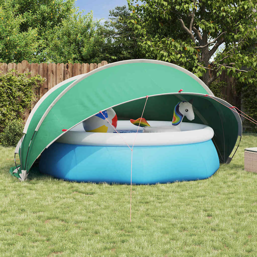 Dôme de piscine Vidaxl bleu 405 x 405 x 192 cm polyester 185t avec revêtement PU
