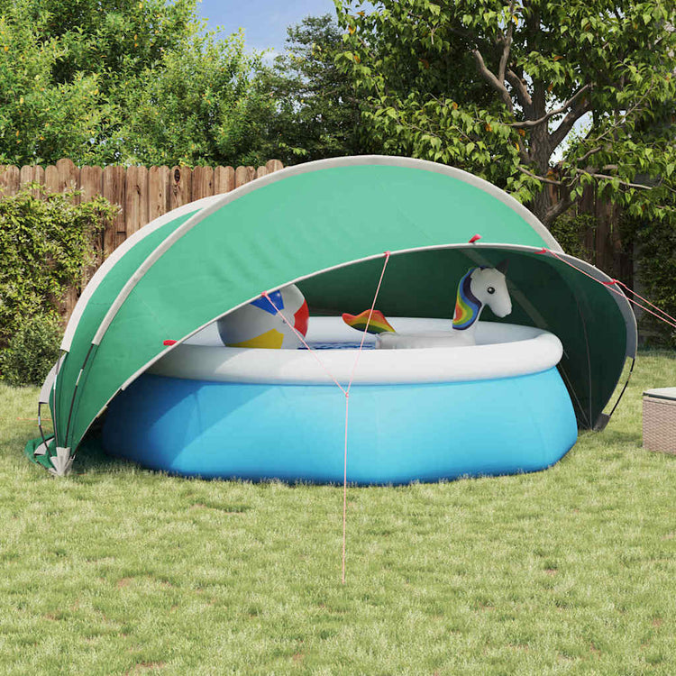 Dôme de piscine Vidaxl bleu 405 x 405 x 192 cm polyester 185t avec revêtement PU