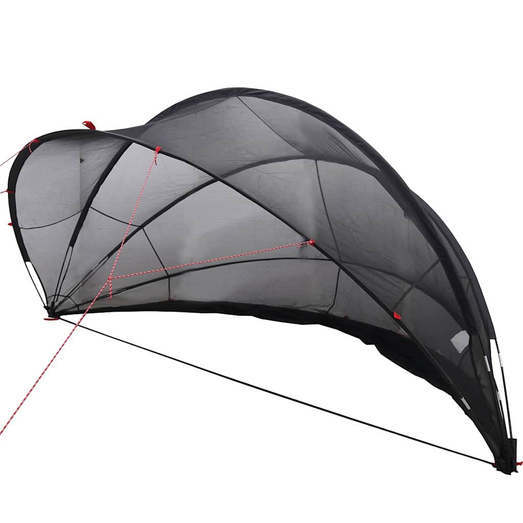 Dôme de piscine Vidaxl noir 405 x 405 x 192 cm polyester 185t avec revêtement PU