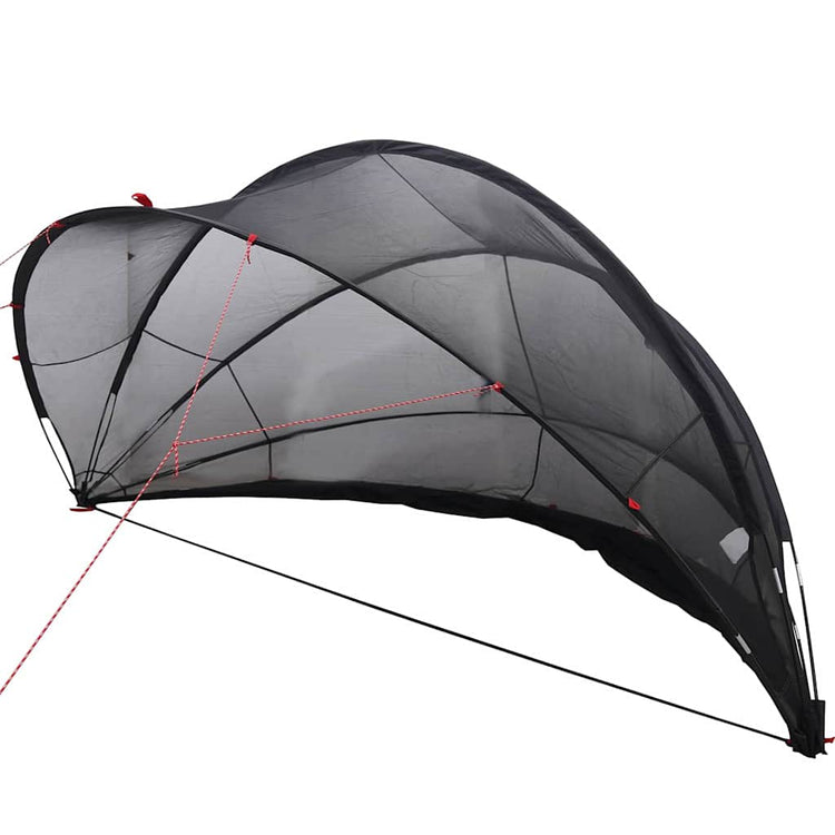 Dôme de piscine Vidaxl noir 405 x 405 x 192 cm polyester 185t avec revêtement PU
