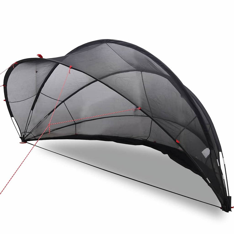 Dôme de piscine Vidaxl noir 405 x 405 x 192 cm polyester 185t avec revêtement PU