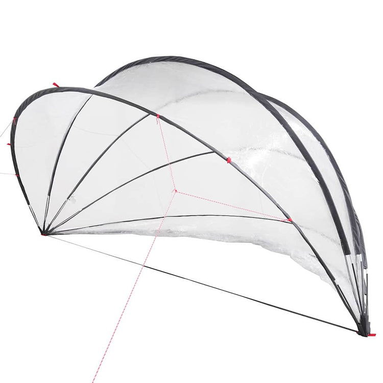Dôme de piscine Vidaxl transparent 430 x 430 x 210 cm PVC