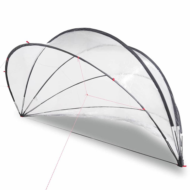 Dôme de piscine Vidaxl transparent 430 x 430 x 210 cm PVC