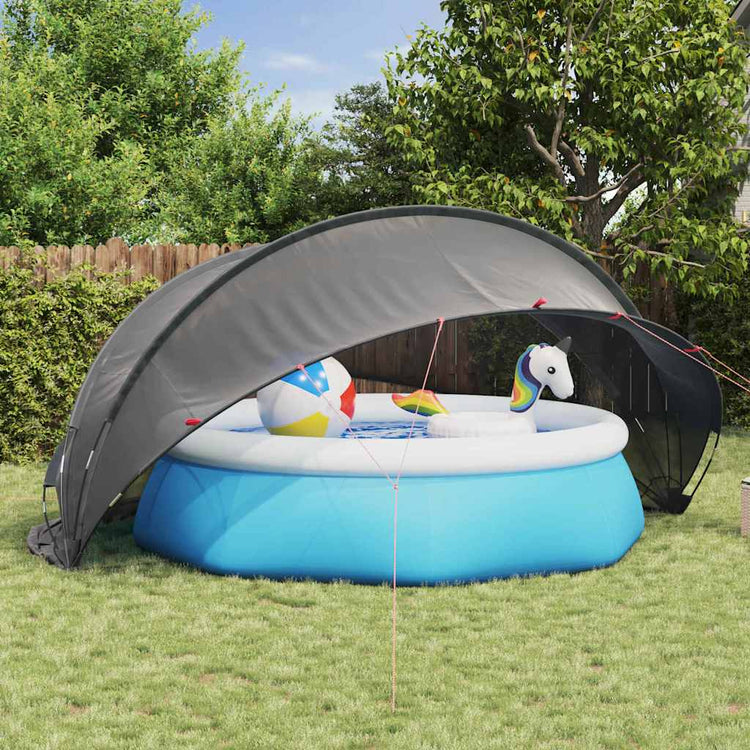Dôme de piscine Vidaxl noir 472 x 460 x 229 cm polyester 185t avec revêtement PU